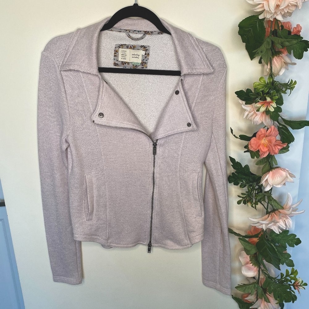 SATURDAY SUNDAY ANTHROPOLOGIE TERRY MOTO JACKET S